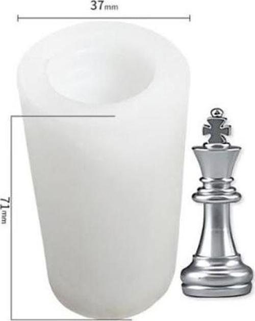 Epoksi Silikon Kalıp Satranç Figürü 37x71mm - Şah (382)