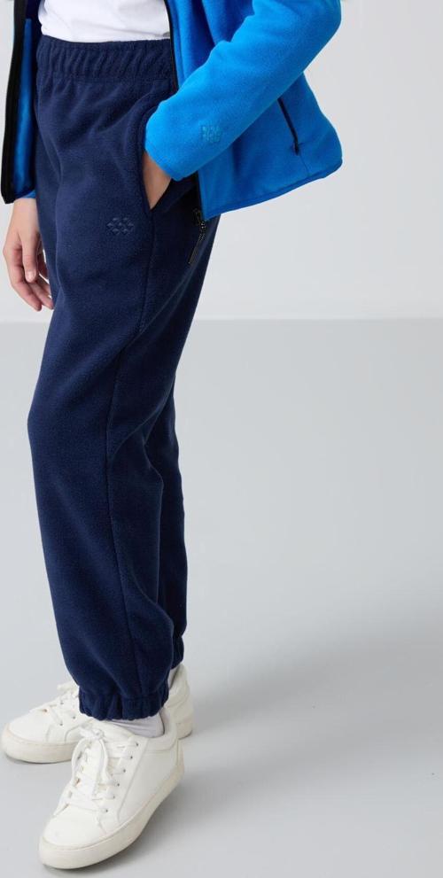 İndigo Kalın Yumuşak Dokulu Standart Fit Nakışlı Polar Kız Çocuk Eşofman Alt - 75155