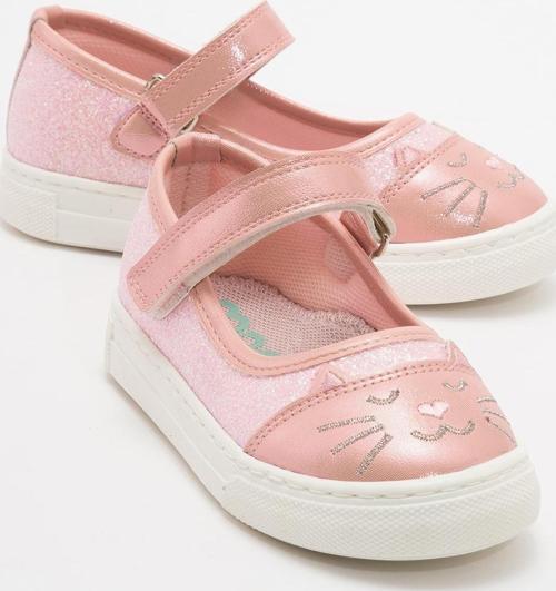 Kız Çocuk Pudra Kedili Günlük Babet