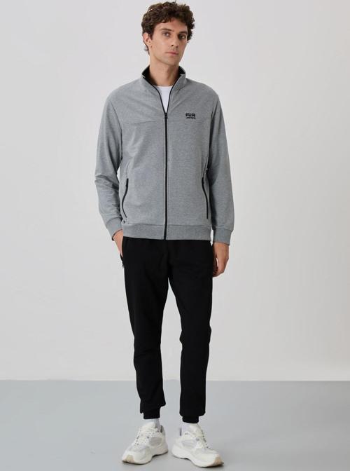 Anton Gri Melanj - Siyah Jogger Eşofman Takım - 85178
