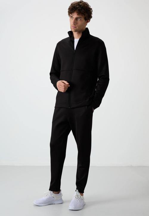 Bran Siyah Scuba Kumaş Erkek Eşofman Takım - 85199