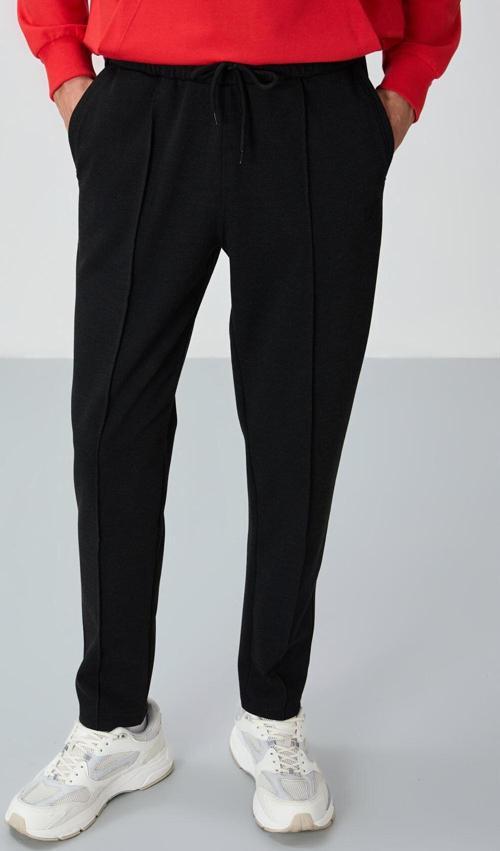 Davin  Kırçıllı Siyah Jogger Erkek Eşofman Alt - 82114