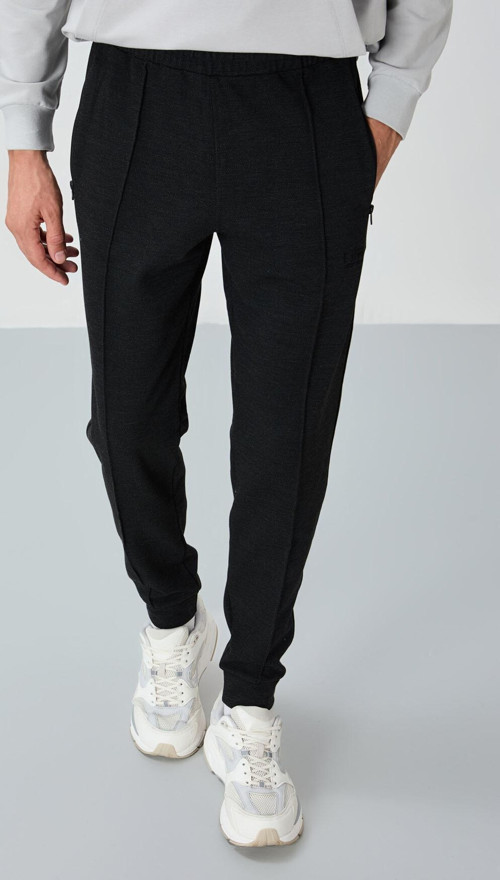 Darian Kırçıllı Siyah Jogger Erkek Eşofman Alt - 82113