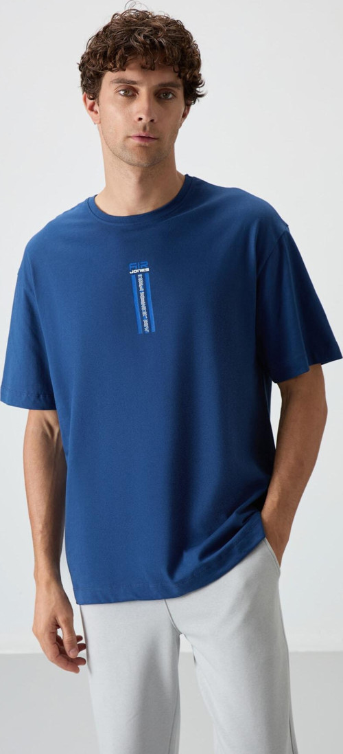Parlament %100 Pamuk Kalın Yumuşak Dokulu Oversize Fit Baskılı Erkek T-Shirt - 88360