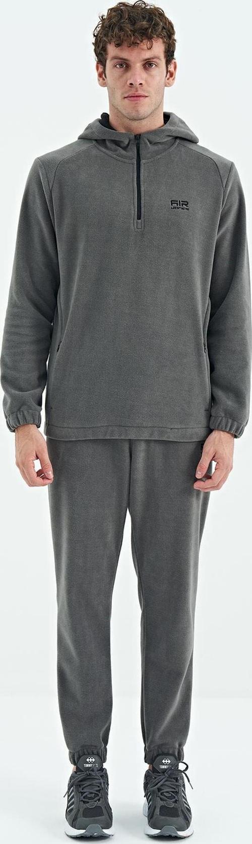 Hektor Koyu Gri Kapüşonlu Polar Erkek Eşofman Takım - 85227
