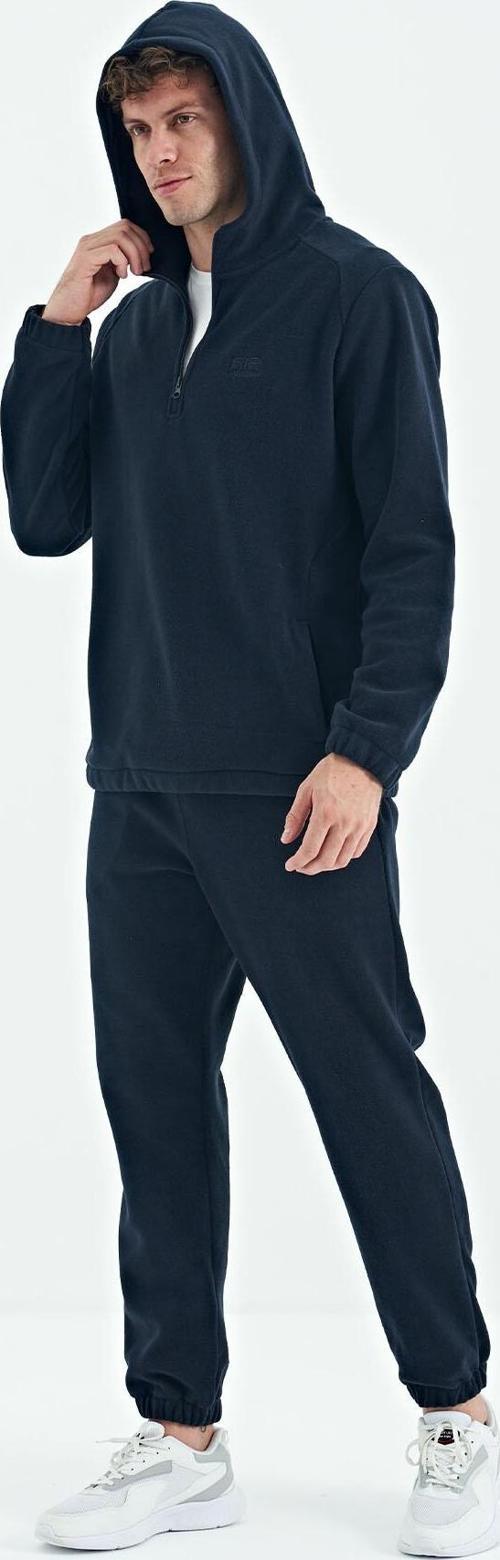 Hektor Lacivert Kapüşonlu Polar Erkek Eşofman Takım - 85227