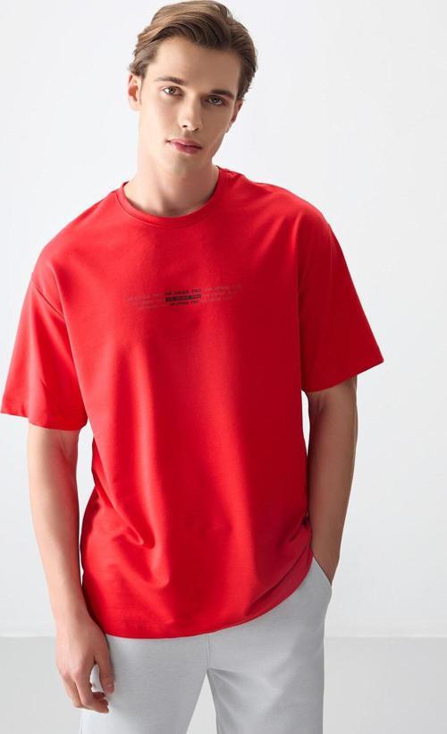 Fiesta Pamuklu Kalın Yumuşak Dokulu Oversize Fit Baskılı Erkek T-Shirt - 88374