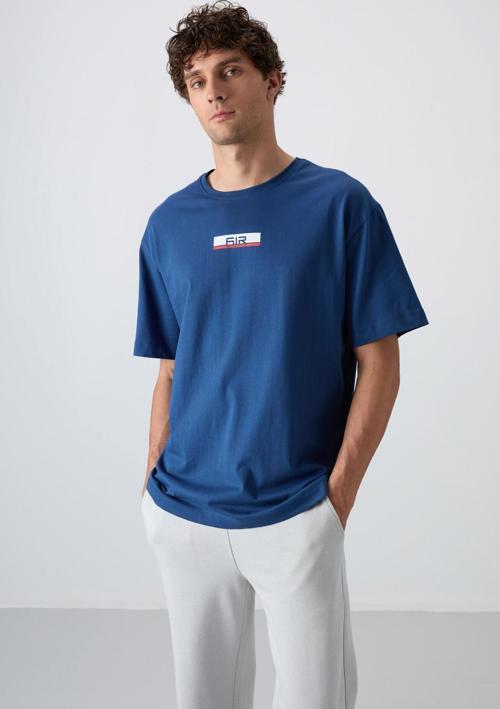 Parlament %100 Pamuk Kalın Yumuşak Dokulu Oversize Fit Baskılı Erkek T-Shirt - 88359
