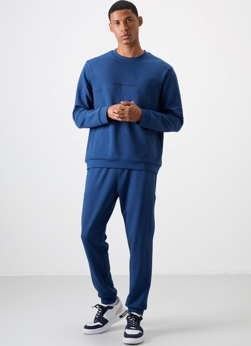 Parlament Pamuklu Kalın Yumuşak Dokulu Comfort Fit Baskılı Erkek Eşofman Takım - 85253