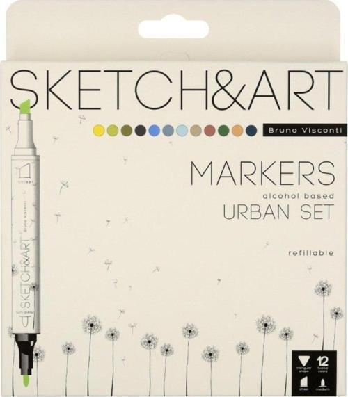 "sketch & Art" Çift Taraflı Marker Kalem 12 Renk-mimari