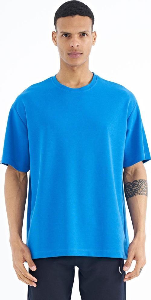 Saks Kol Arma Detaylı Basic Oversize Erkek T-Shirt - 88193