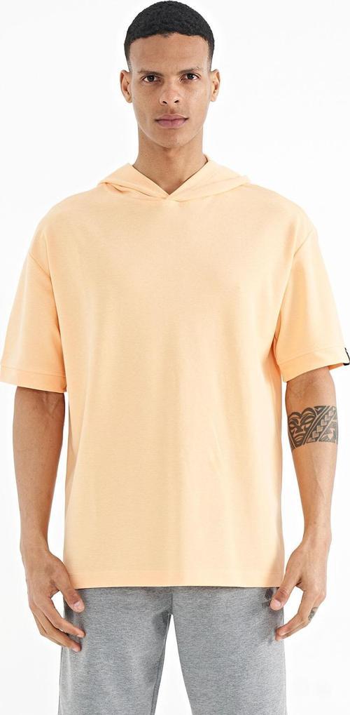 Kavun Içi Kapüşonlu Kol Etiket Detaylı Oversize Erkek T-shirt - 88179