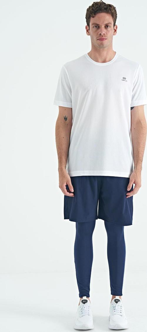 İndigo Arka Bilek Baskı Detaylı Yüksek Bel Slim Fit Aktif Spor Erkek Tayt - 84988