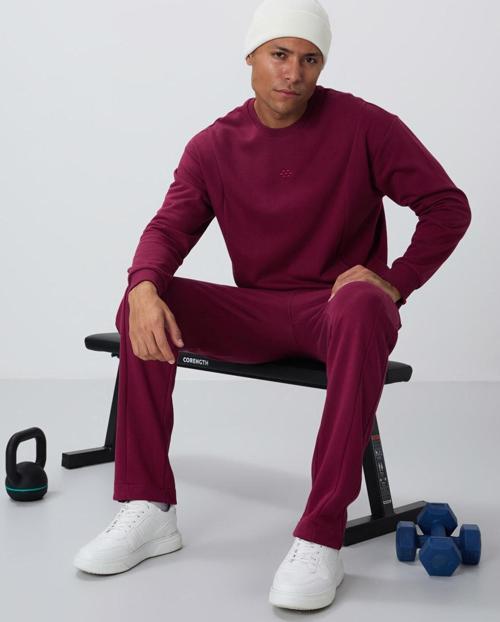 Erguvan Kompakt Pamuklu Kalın Pürüzsüz Dokulu O Yaka Comfort Fit Erkek Eşofman Takım -85263