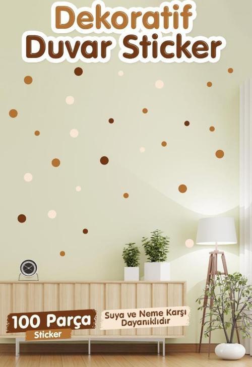 5 Ve 3 Cm Nature Bohem Puantiye Çocuk Odası Duvar Sticker Seti-T1195