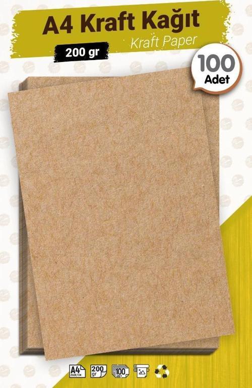 A4 Saman Kağıt  Kraft Kağıt 200 gr 100 Adet
