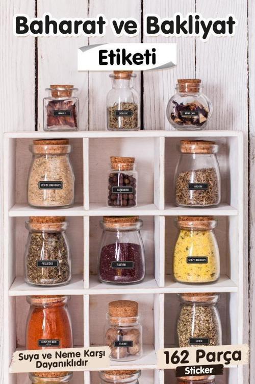 Baharat Ve Bakliyat Etiketi 162 Adet Etiket Suya Dayanıklı -T1202