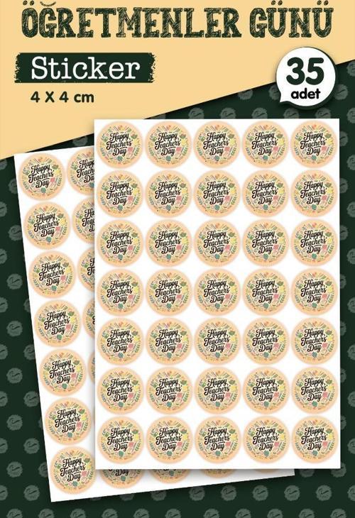 Happy Teachers Day  Sticker Öğretmenler Günü Hediye Etiket 35 adet-T1114