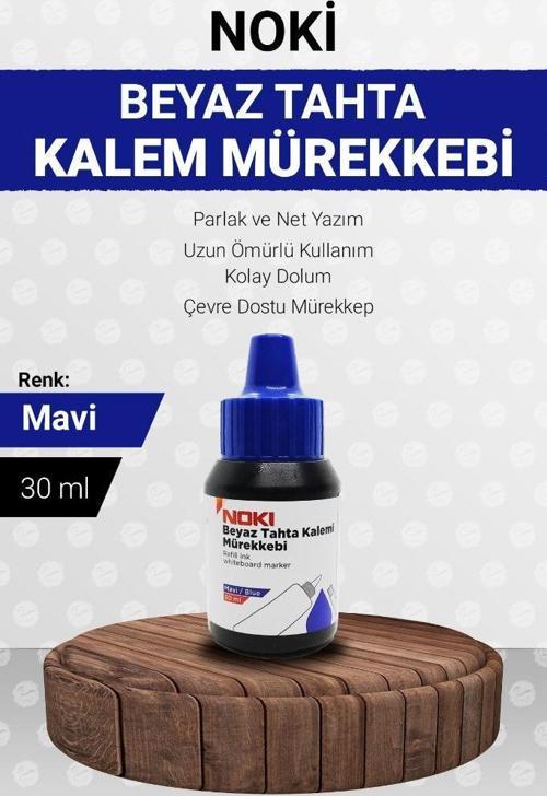 Noki Tahta Kalemi  Mürekkebi - Beyaz Yazı Tahtası Kalemi Mürekkebi Mavi 1 Adet 30 ml -T1150