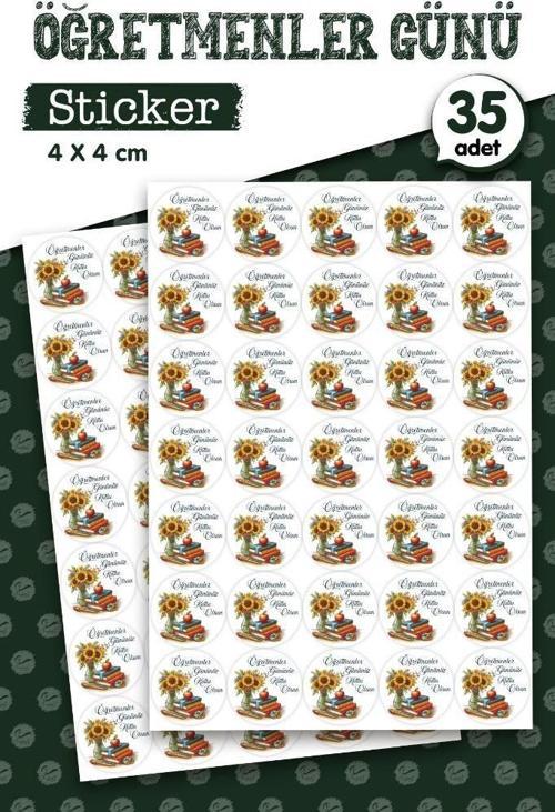 Öğretmenler Gününüz Kutlu Olsun Hediye Sticker Etiket 35 adet -T1113