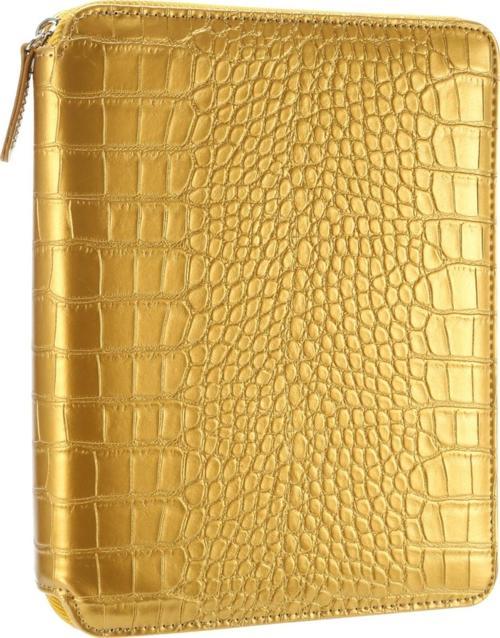 Croco Zipper Folder Defter Altın-noktalı