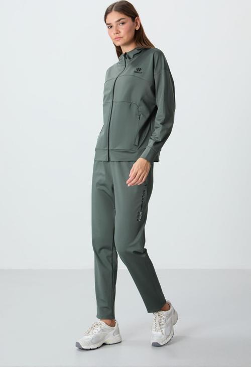 Çağla Kapüşonlu Gizli Cep Detaylı Standart Kalıp Kadın Eşofman Takımı - 95306