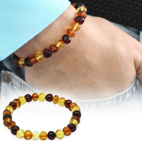 Süzme Multicolor Renk Natural Form Doğal Damla Kehribar Erkek Bileklik