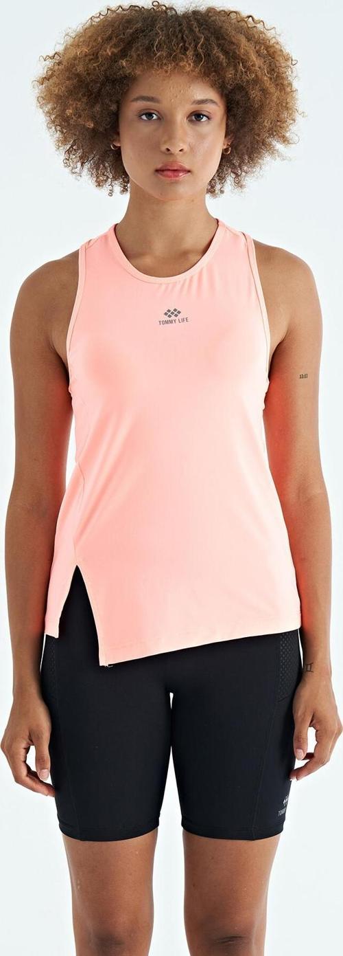 Yavruagzı Yırtmaç Detaylı O Yaka Sıfır Kollu Standart Kalıp Kadın Spor Atlet - 97256