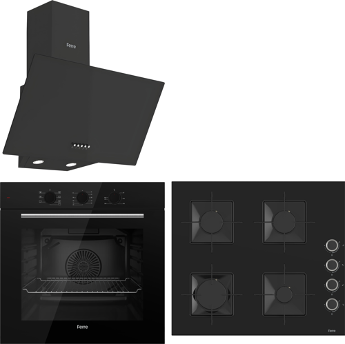 QBL62CB - SS206 -D087 60 Cm Beyaz Cam Turbolu Ankastre Set -Yeni 2025