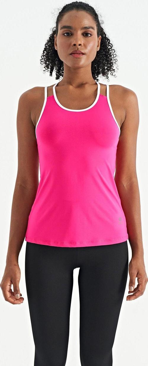 Fuşya Çift Askılı Sırt Detaylı Standart Kalıp Kadın Spor Atlet - 97258