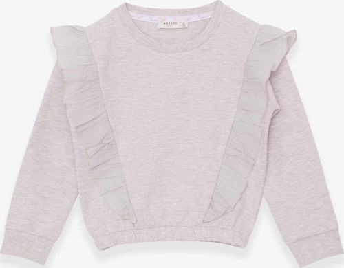 Kız Çocuk Sweatshirt Beli Lastikli 4-8 Yaş, Bej Melanj