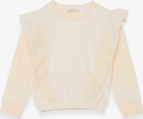 Kız Çocuk Sweatshirt Beli Lastikli 4-8 Yaş, Krem