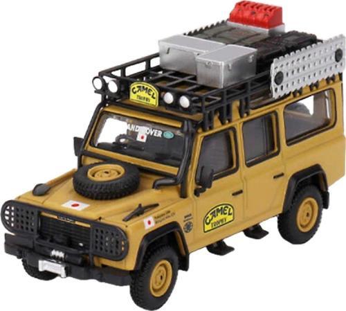 1:64 Diecast Land Rover Defender 110 1989 Camel Trophy Amazon Team Japan Mini GT Model Araba