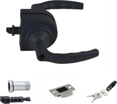 Çerçeveli Cam Kapı Kolu, Cam Kapı Kilidi, Ofis Kapısı Kolu Siyah