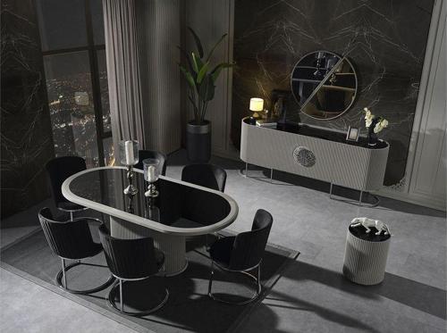 Guccix Gray Mdf Yemek Odası Takımı