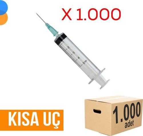 5cc Enjektör 3P (21G/16mm) Kısa İğneli Yeşil 1000'li Koli