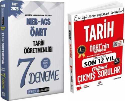 Pegem 2025 AGS ÖABT Tarih 7 Deneme ve Dizgi Son 12 Yıl Çıkmış Sorular 2 li Set