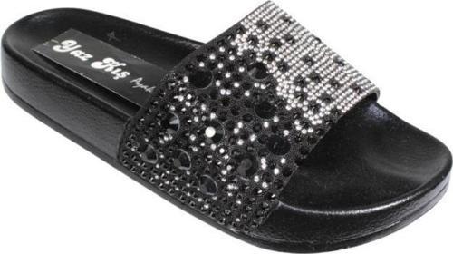 YAZKIŞ Kadın SİYAH gri Üzeri Taşlı Simli Terlik