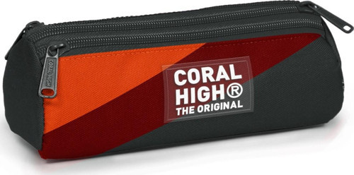 Kids Koyu Gri Turuncu Bordo Renkli Üç Bölmeli Kalem Çantası 11192