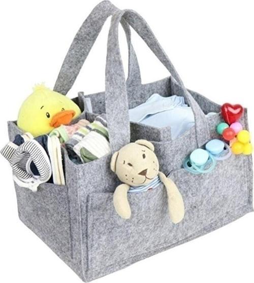 Ünyepark Keçe Anne Bebek Bakım Çantası Organizer Keçeden Bebek Çantası Gri