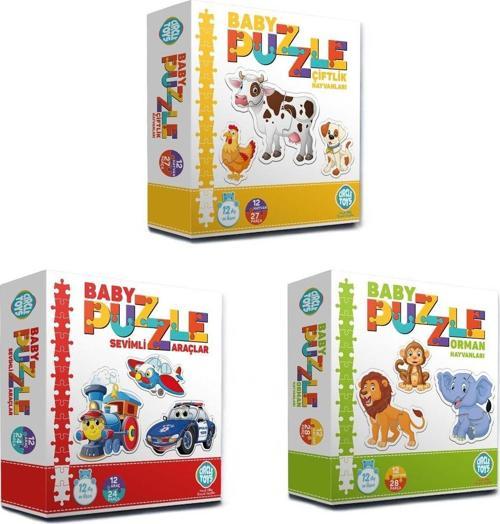 3’Lü Baby Puzzle Seti Çiftlik, Orman, Sevimli Araçlar