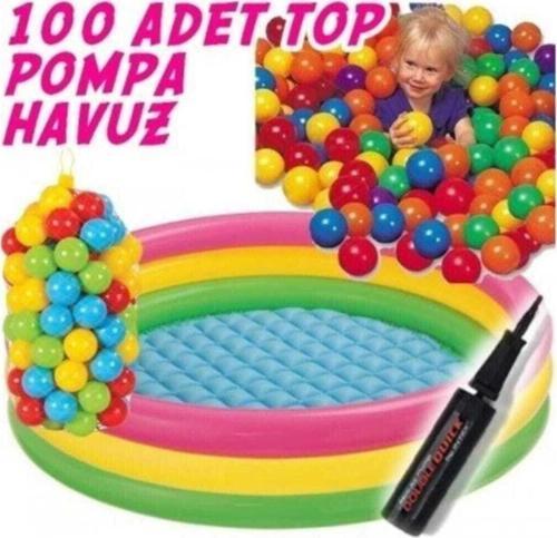 Oyun Havuzu Şişme Taban 100Toplu+Pompa M-42231