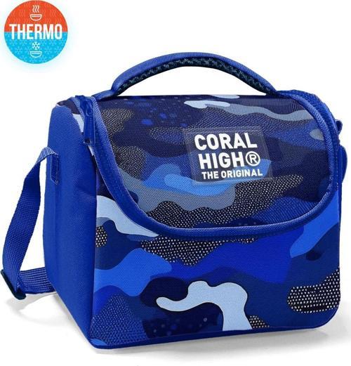 Kids Lacivert Saks Kamuflaj Desenli Thermo Beslenme Çantası 22789
