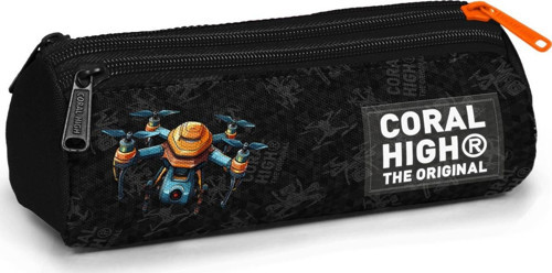 Kids Siyah Drone Desenli Üç Bölmeli Kalem Çantası 11191