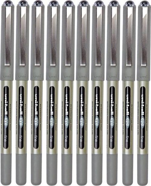 Siyah Pilot Kalem 10 Adet Uniball Eye Fine 0.7 mm Roller Pilot Kalem Ub-157 Roller Uçlu Likit Mürekkepli Pilot Kalem