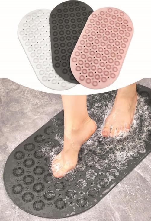 Mapple Home Masajlı Silikon Banyo Paspası Vantuzlu Banyo Ve Duş Kaydırmazı Banyo Paspası Antrasit