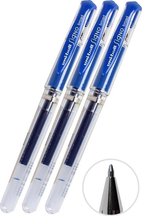 Mavi İmza Kalemi 3 Adet Uniball Signo Broad1.0 mm Roller Pilot Kalem Um-153 Roller Uçlu Likit Mürekkepli Pilot Kalem