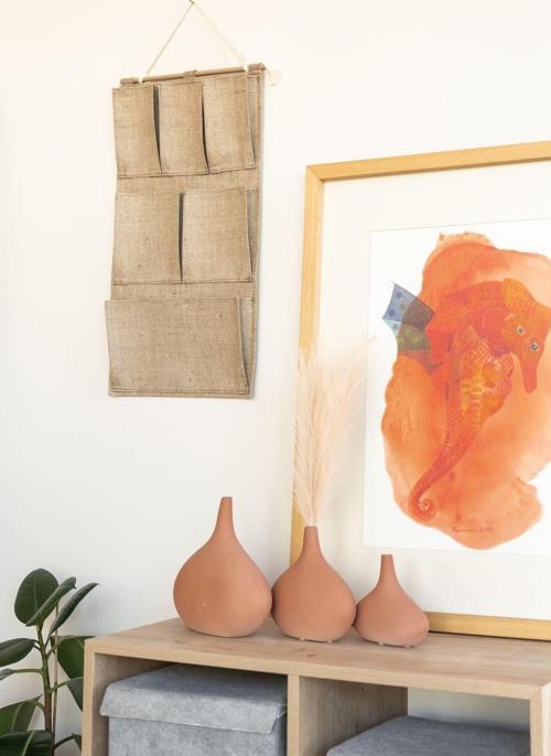 Jüt 6 Cepli Çok Amaçlı Askılı Duvar Tipi Dolap İçi Banyo Mutfak Düzenleyici Organizer 35x65