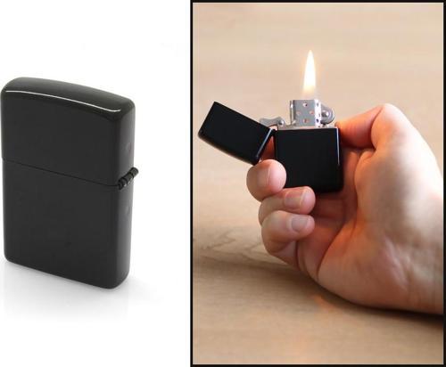 Kişiye Özel İsim Yazılı Zippo Tasarım Siyah Renk Taşlı Metal Çakmak