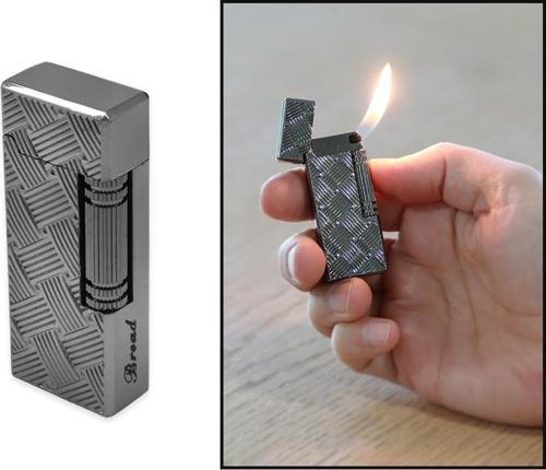 Kişiye Özel İsim Yazılı Füme Renk Zenit Mekanizmalı Dupont Tasarım Taşlı Çakmak